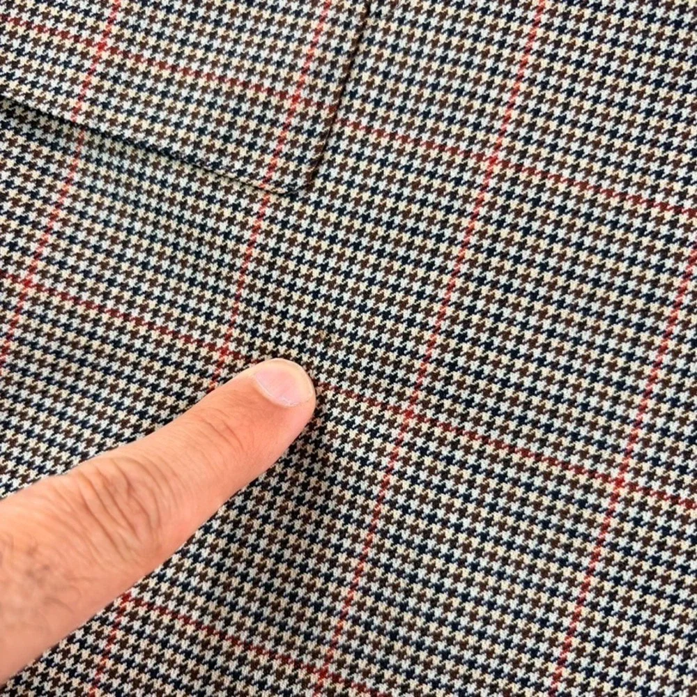 Ermenegildo Zegna 2 Button Blazer Sports Coat Men 44R Houndstooth Wool Designer
